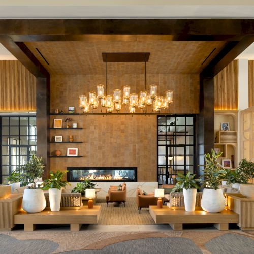 A cozy cafe with warm lighting, a wooden shelf wall, plants, and a chalkboard menu; inviting seating and a relaxed, homey vibe.